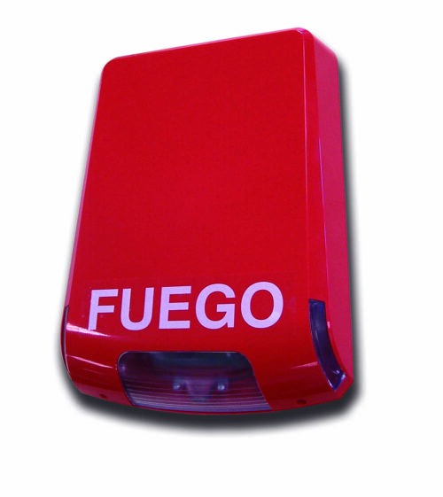 Sirena con foco para exterior